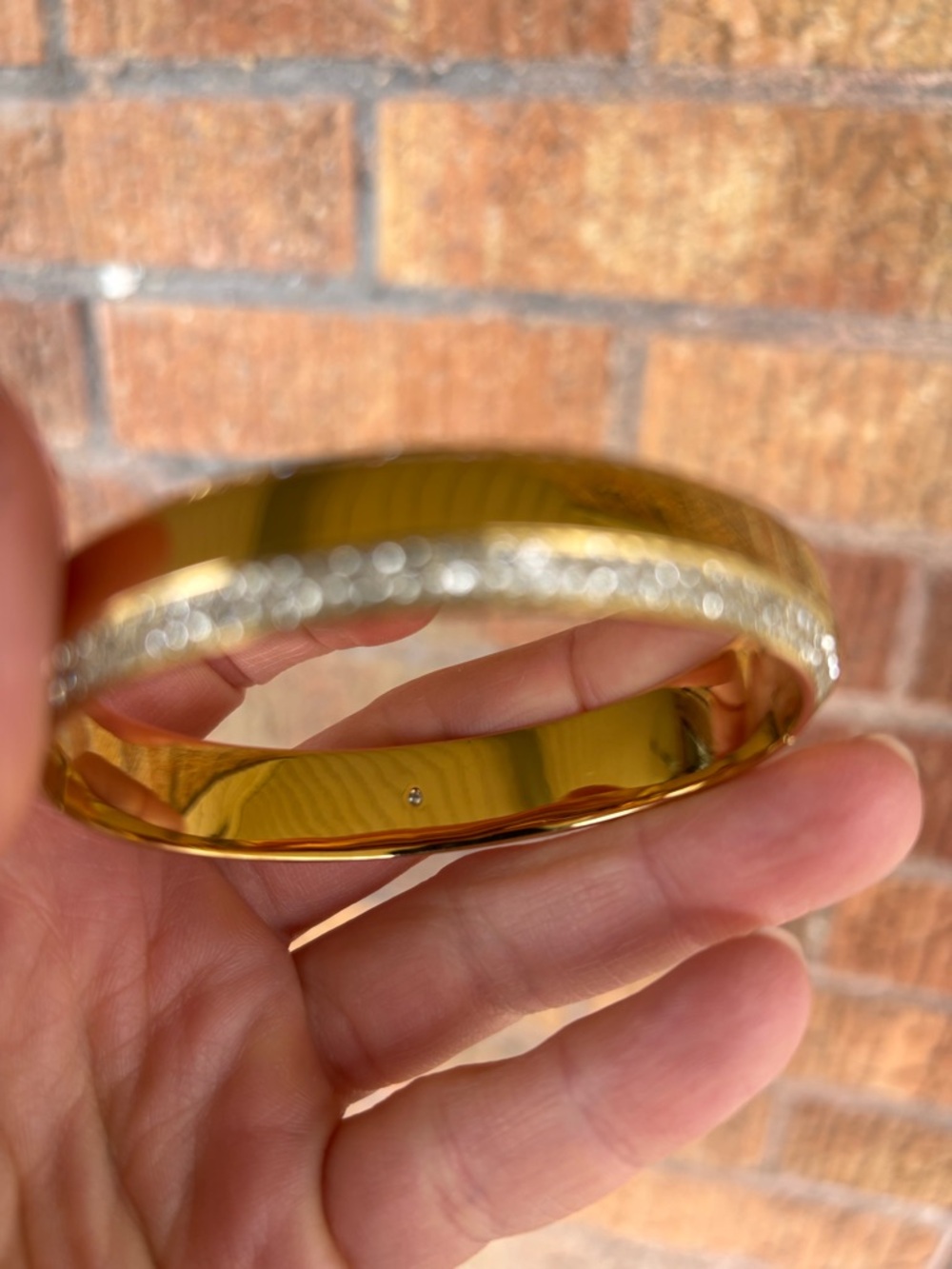 Michael Kors Gold Bracelet Bangle Rhinestone Studded Logo Signed Luxury Women’s - Picture 8 of 8